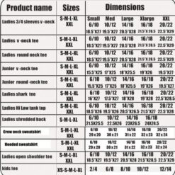 sunshirtsizechart